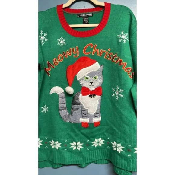 United States Sweaters Meowy Christmas Ugly Sweater Plus Size 0X - Picture 5 of 6